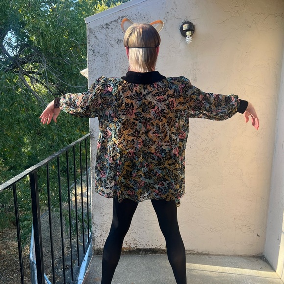 Vintage Burnout Velvet Confetti Color Babydoll Top - Picture 11 of 11